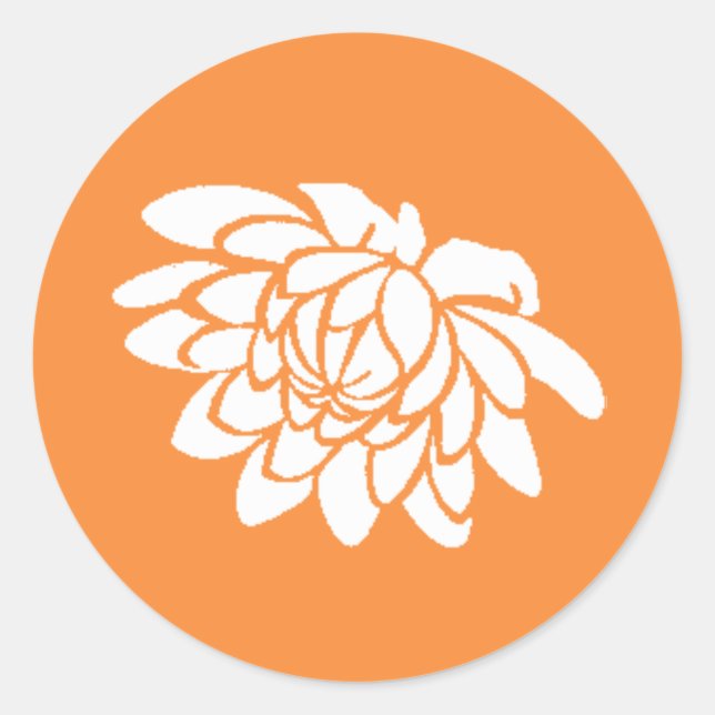 Lotus Flower Sticker (bright orange) (Front)