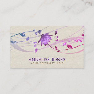 Lotus Flower Swirl on Canvas Business Card
