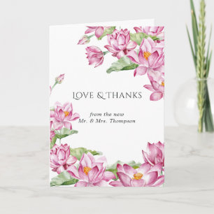 Lotus Flower Taj Mahal Indian Wedding Photo Thank You Card