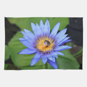 Lotus flower tea towel