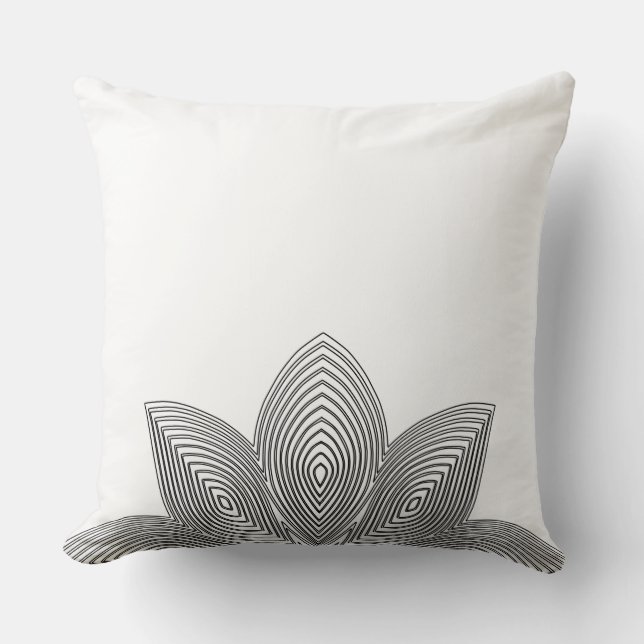Lotus Flower Tribal Lumbar Pillow (Front)