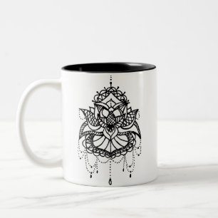 Lotus Flower Two-Tone Coffee Mug