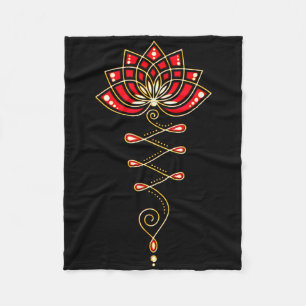 Lotus Flower Unalome Yoga Meditation Awareness Zen Fleece Blanket