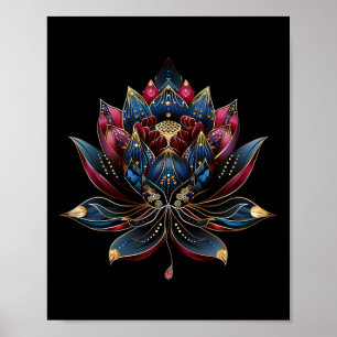 Lotus Flower Vintage Japanese Zen Buddhism Yoga _3 Poster