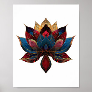 Lotus Flower Vintage Japanese Zen Buddhism Yoga _4 Poster