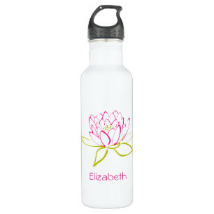 Lotus Flower Water Lily Illustration Custom 710 Ml Water Bottle