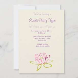 Lotus Flower / Water Lily Party Invitation