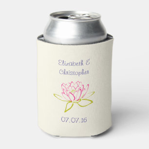 Lotus Flower / Water Lily Wedding Favour Can Cooler
