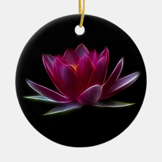 Lotus Flower Water Plant Ceramic Ornament (Front)