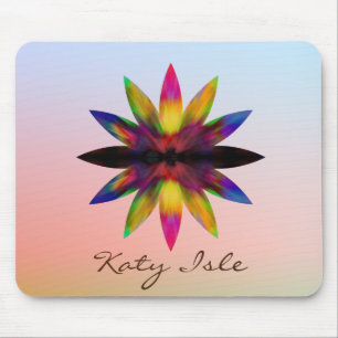 Lotus Flower Watercolor Ethnic Paint Customise Mouse Pad