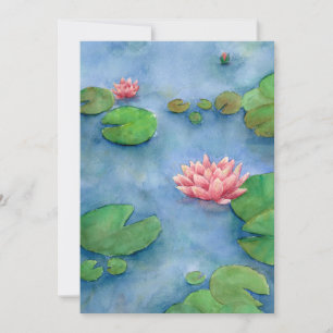 Lotus flower watercolor invitation