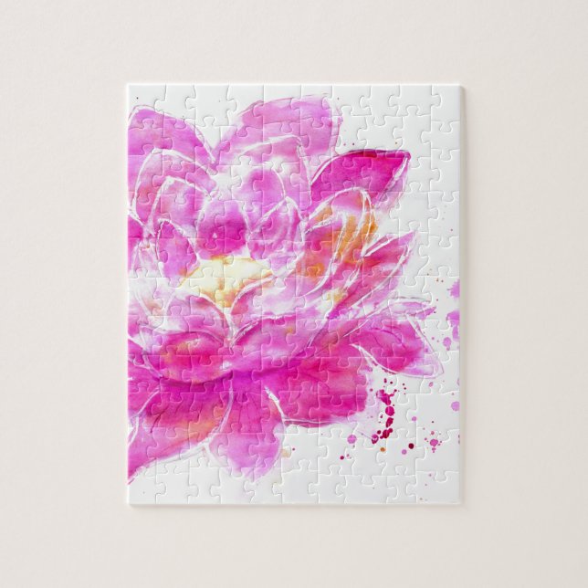 Lotus Flower Watercolor Jigsaw Puzzle (Vertical)