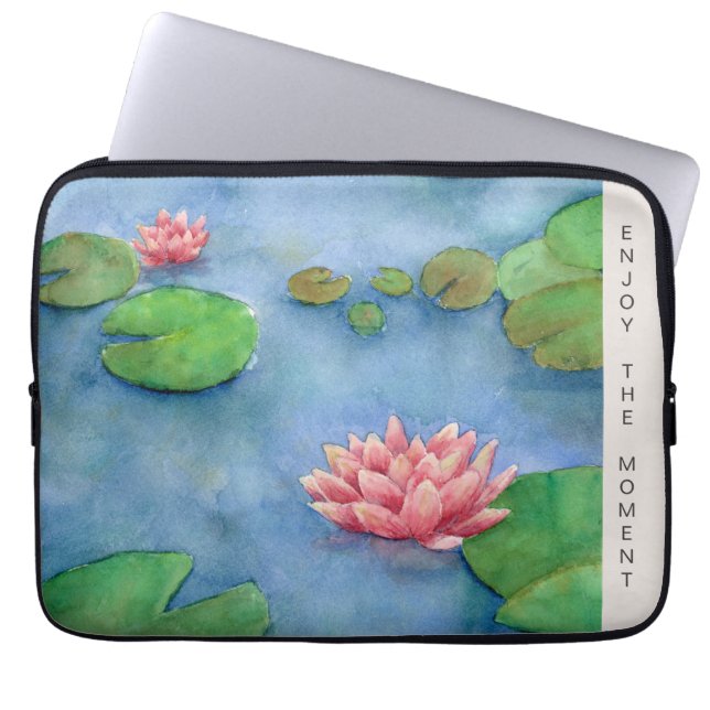 Lotus Flower Watercolor  Laptop Sleeve (Front)