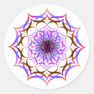Lotus Flower Watercolor  Mandala Healing Yoga Classic Round Sticker