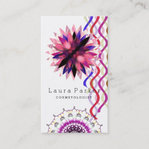 Lotus Flower Watercolor Mandala Yoga Holistic Spa Business Card