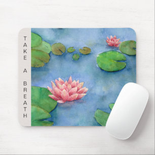 Lotus Flower watercolor  Mouse Pad
