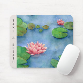 Lotus Flower watercolor Mouse Pad