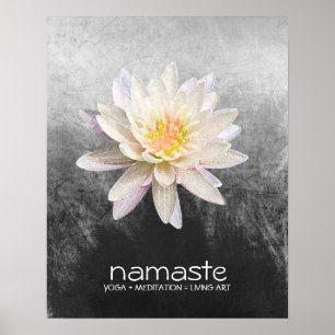 Lotus Flower Watercolor Namaste Yoga Meditation Poster