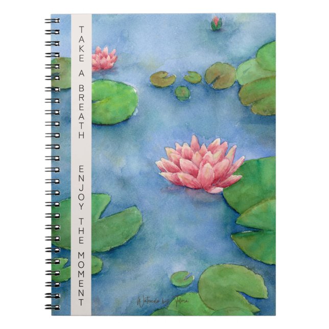 Lotus Flower Watercolor Notebook (Front)