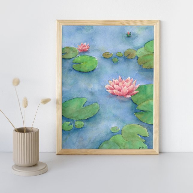 Lotus Flower Watercolor Painting Poster (Creator Uploaded)