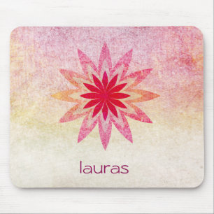 Lotus Flower Watercolor Yoga Meditation Mouse Pad