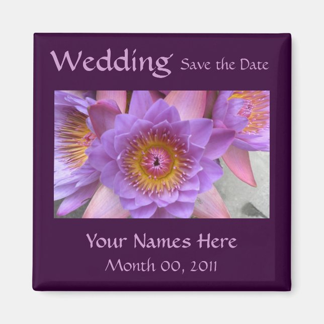Lotus Flower Wedding Magnet (Front)