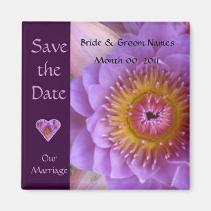 Lotus Flower Wedding Save The Date Magnet