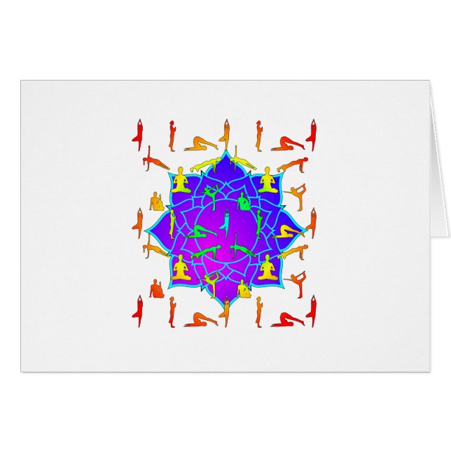 Lotus Flower With Yoga Poses (Front Horizontal)