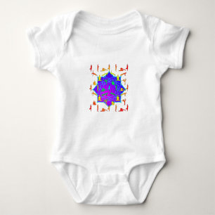 Lotus Flower With Yoga Poses Baby Bodysuit