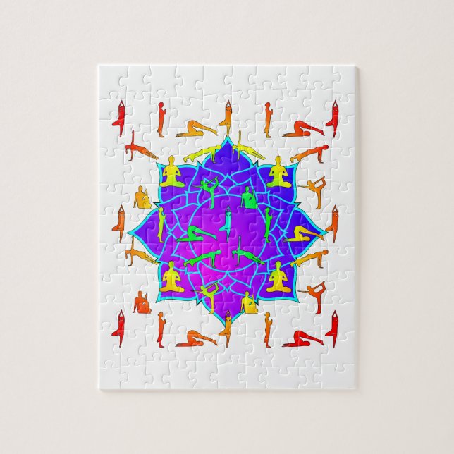 Lotus Flower With Yoga Poses Jigsaw Puzzle (Vertical)