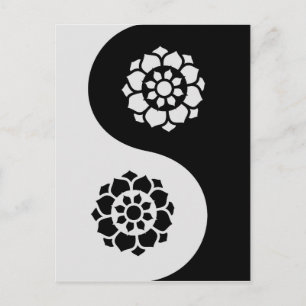 Lotus Flower Yin Yang Postcard