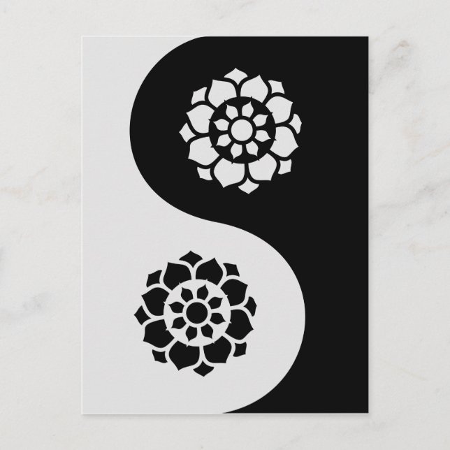 Lotus Flower Yin Yang Postcard (Front)