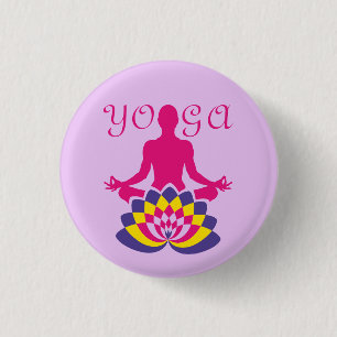 Lotus Flower Yoga 3 Cm Round Badge
