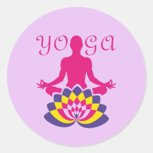 Lotus Flower Yoga Classic Round Sticker