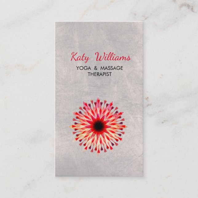 Lotus Flower Yoga Instructor Meditation Holistic Business Card (Front)