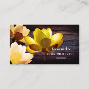 Lotus Flower Yoga Instructor Meditation Zen Wood Business Card