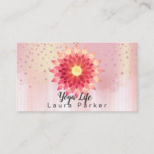 Lotus Flower Yoga Life Coach Rose Gold Business Card