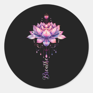 Lotus Flower Yoga Meditation Breathe Classic Round Sticker