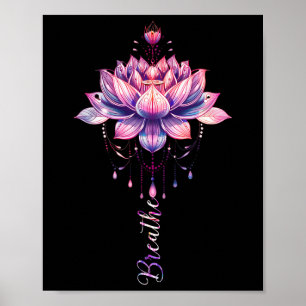 Lotus Flower Yoga Meditation Breathe  Poster