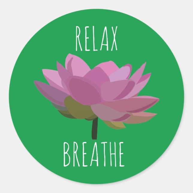 Lotus Flower Yoga Meditation Classic Round Sticker (Front)