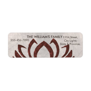 Lotus Flower Yoga Meditation Floral Holistic Return Address Label