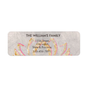 Lotus Flower Yoga Meditation Floral Holistic Return Address Label