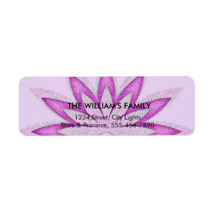 Lotus Flower Yoga Meditation Floral  Purple Return Address Label