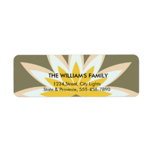 Lotus Flower Yoga Meditation Floral  Yellow Return Address Label