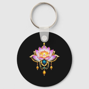 Lotus Flower Yoga Metaphysical _2 Key Ring