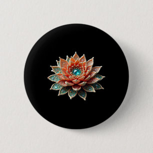 Lotus Flower Yoga Metaphysical  6 Cm Round Badge
