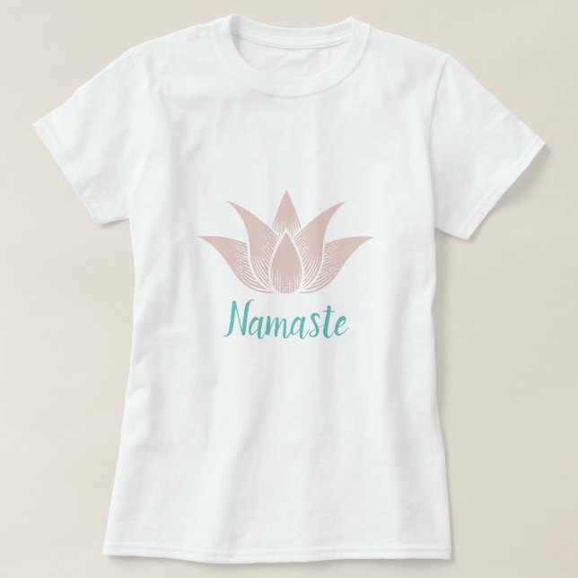 Lotus Flower Yoga Namaste Wellness T-Shirt (Design Front)