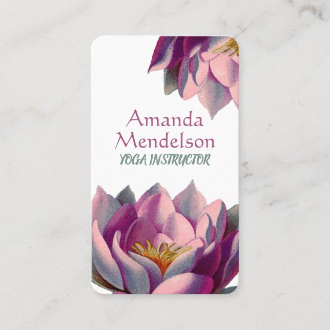 Lotus flower yoga spa fitness business card (Front)