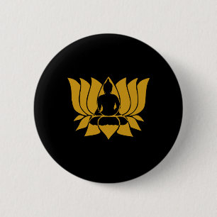 Lotus Flower Yoga Symbol Buddha Meditation Fitness 6 Cm Round Badge