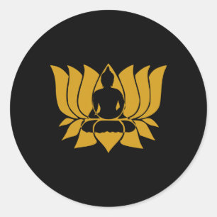 Lotus Flower Yoga Symbol Buddha Meditation Fitness Classic Round Sticker